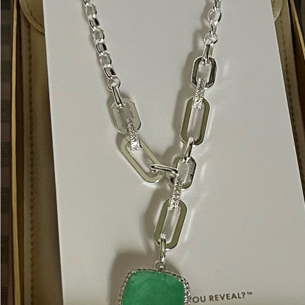 Bomb Party Resort Wear Collection Silver and Green Tourmaline Necklace